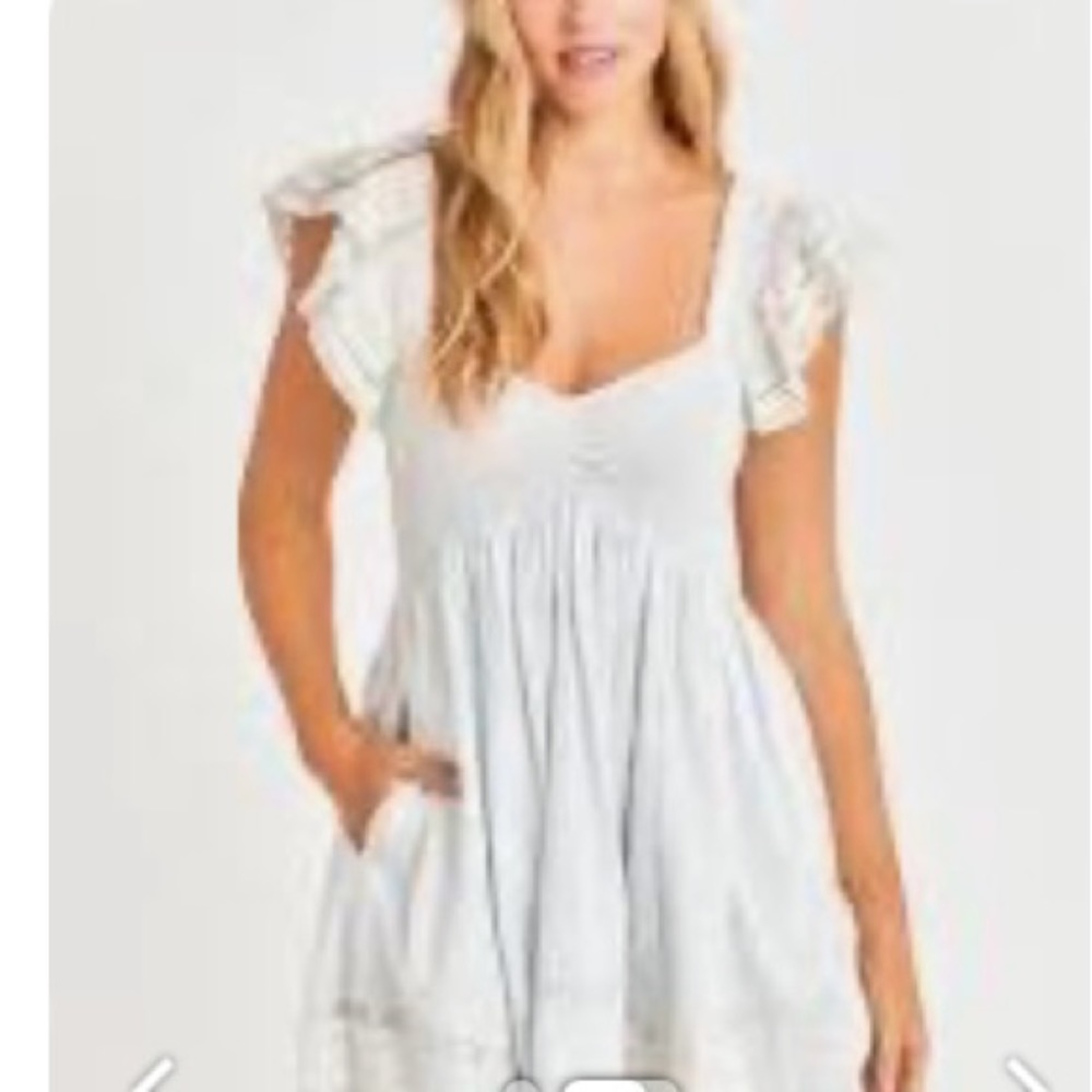 Love Shack fancy Athalia Dress Size XS Light blue Brand new with tag